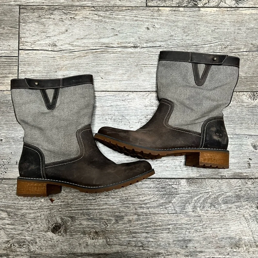 Timberland | canvas and leather boots - Picture 1 of 9